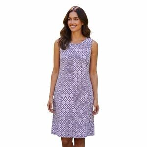 Lulu B summer dress, geometric purple and white design, size XL